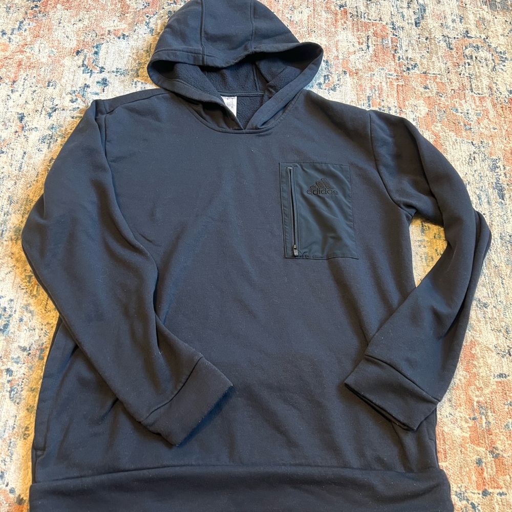 Adidas Men’s Dark BlueHooded Pullover Sweatshirt